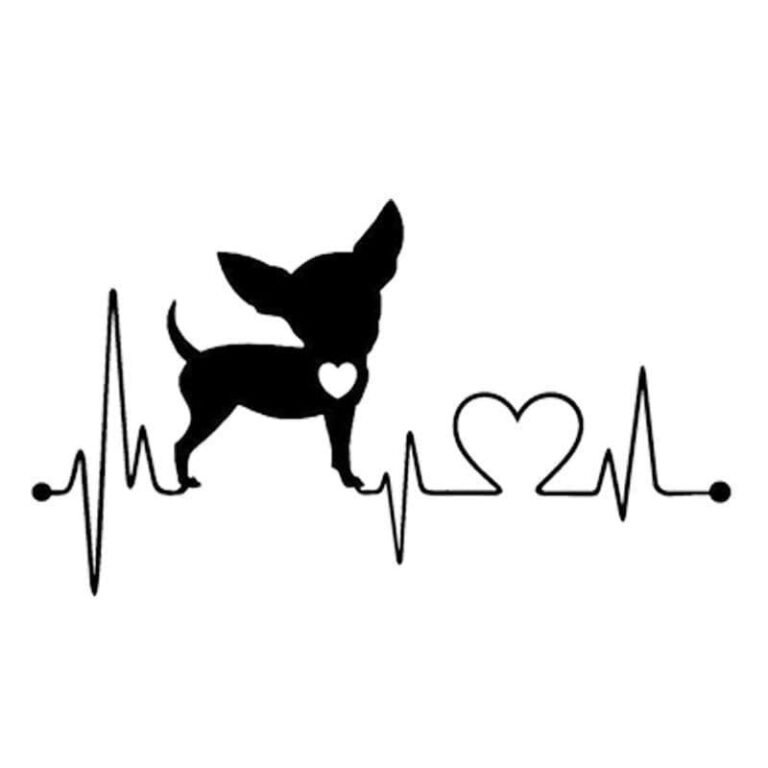 Waterproof Chihuahua Heartbeat Car Stickers